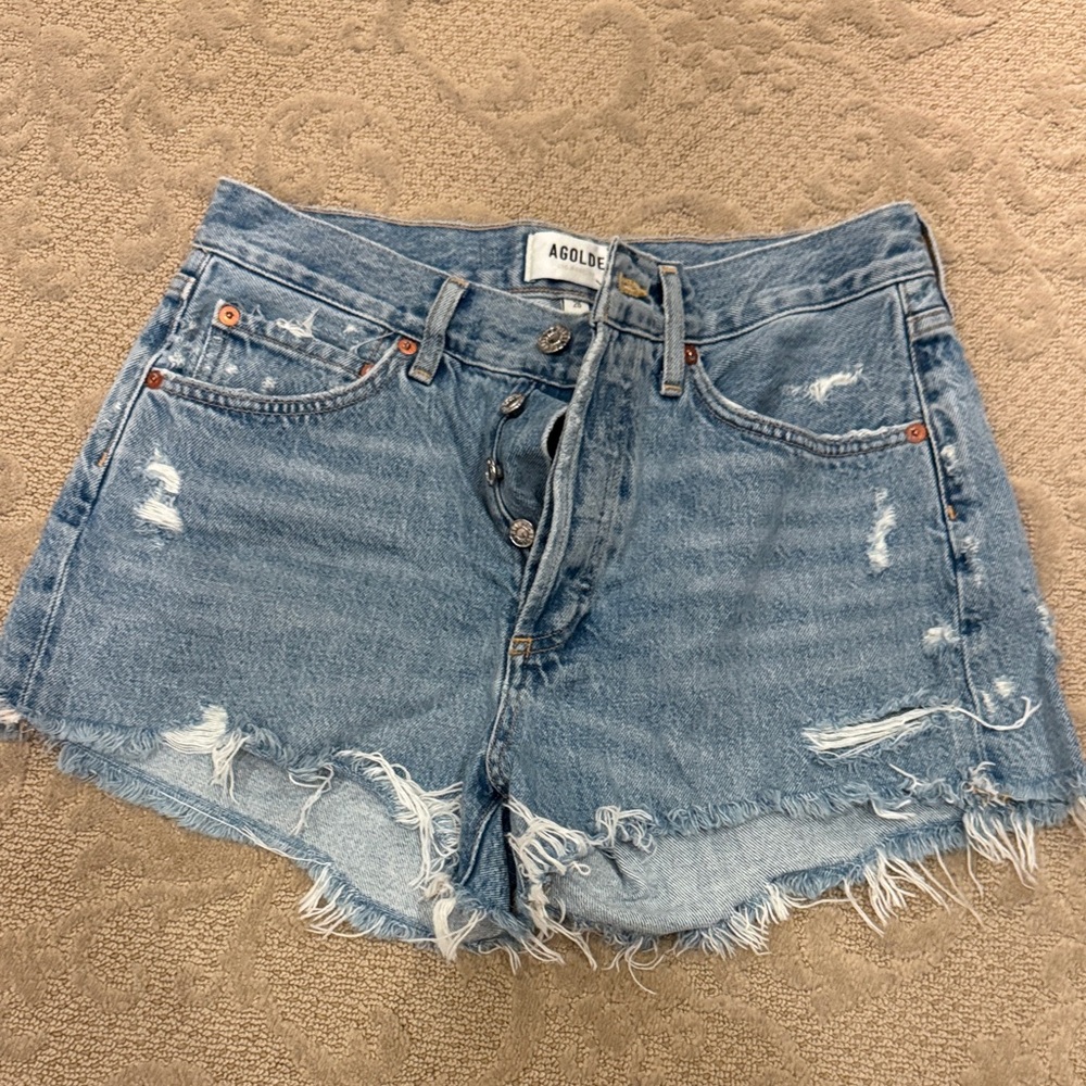 AGOLDE Women's Blue Denim Shorts